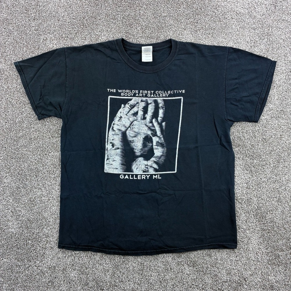 Vintage Y2K Gallery ML Shirt Mens Large Black Collective Body Art Gallery Tattoo